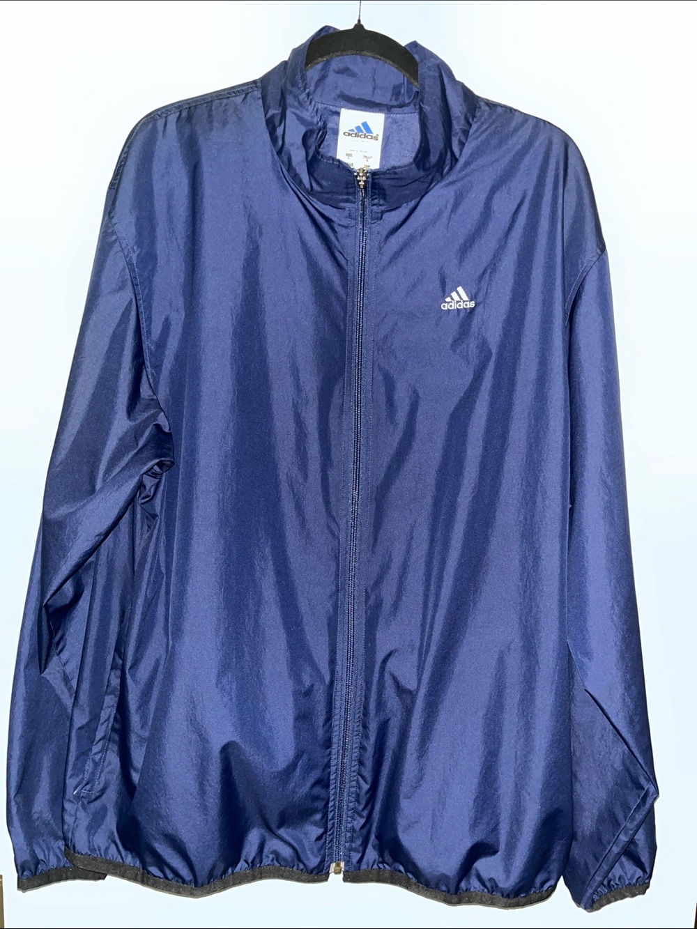 adidas Navy Blue Full-Zip Windbreaker Jacket
